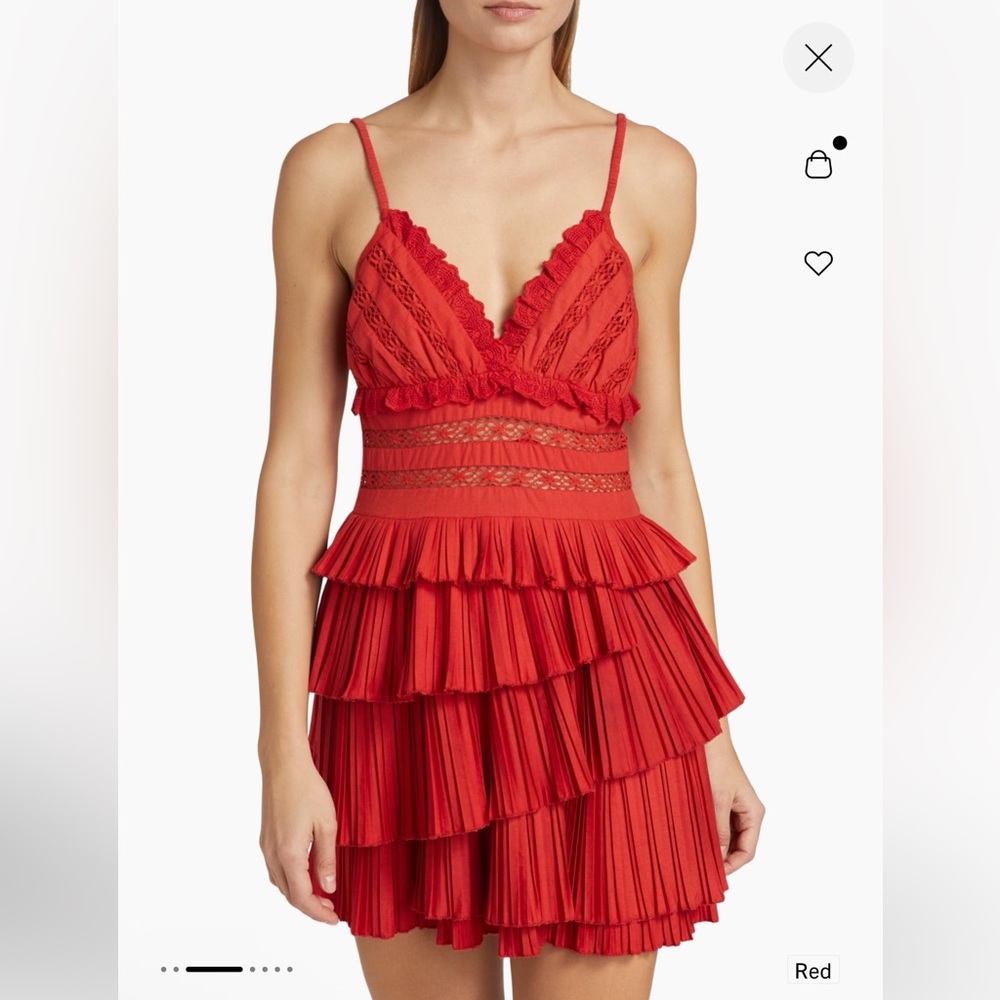 Sea
Antonina Cotton-Blend Ruffled Minidress Layered Pleated Dress